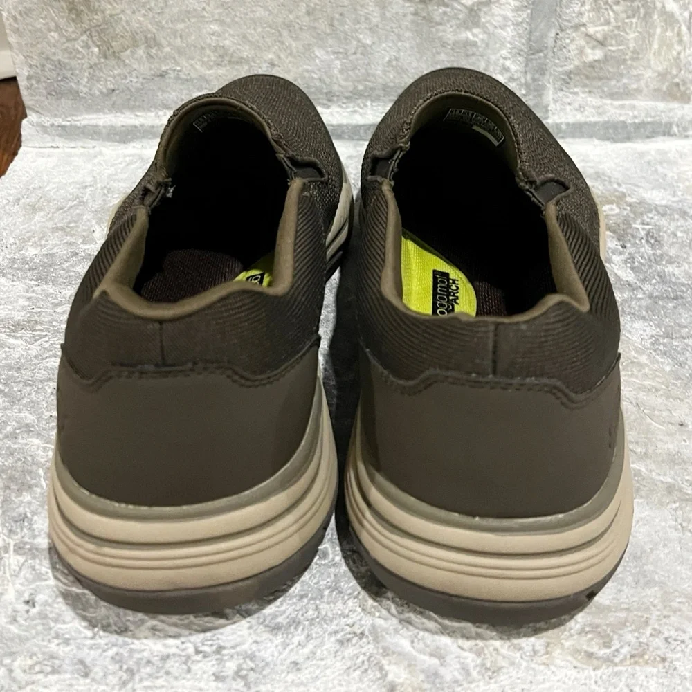 Skechers Mens Relaxed Fit Air-Cooled Memory Foam Taupe Sneakers Size 12